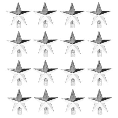 Happyyami 20Pcs Mini Christmas Star Tree Toppers, 2.36 Inch Silver Plastic Xmas Tree Decorations for Desktop Trees, Easy to Install, Festive Holiday Decor