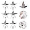 Happyyami 20Pcs Mini Christmas Star Tree Toppers, 2.36 Inch Silver Plastic Xmas Tree Decorations for Desktop Trees, Easy to Install, Festive Holiday Decor view 3