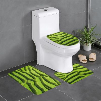 Bathroom Rugs Sets 3 Piece, Soft Absorbent Bath Rug, Anti -Slip Bath Carpet, Toilet Cover Mat, U-Shaped and Floor Mats, Bath Mat Set for Bathroom, Machine Washable