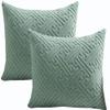 2 Pack King Size Pillow Cases Rectangle Square Cushion Covers Stretch Corduroy Throw Pillow Covers Soft Pillowcase with Zipper Standard Protectors for Sofa Bed Room(Matcha Green,40x40 cm Set of 2) view 1