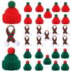 Chalyna 30 Pcs Mini Hat for Craft Knit Small Snowman Hat Mini Christmas cap Scarf Tiny Santa cap Ornament(Red) view 1
