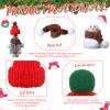 Chalyna 30 Pcs Mini Hat for Craft Knit Small Snowman Hat Mini Christmas cap Scarf Tiny Santa cap Ornament(Red) view 3