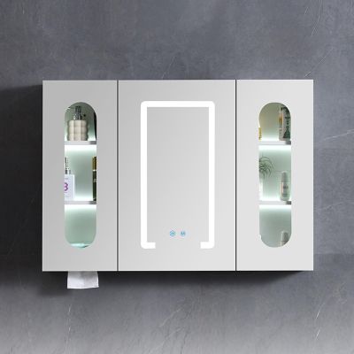 Bathroom Medicine Cabinet with LED Mirror Light Vanity, Modern Wall Mounted Bathroom Storage Cabinet, Bathroom Mirror Cabinet with Anti-Fog Defog, for Bathroom Kitchen(88*70*13cm/34.7*27.6*5.1in)