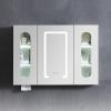 Bathroom Medicine Cabinet with LED Mirror Light Vanity, Modern Wall Mounted Bathroom Storage Cabinet, Bathroom Mirror Cabinet with Anti-Fog Defog, for Bathroom Kitchen(88*70*13cm/34.7*27.6*5.1in) view 1