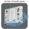 Bathroom Medicine Cabinet with LED Mirror Light Vanity, Modern Wall Mounted Bathroom Storage Cabinet, Bathroom Mirror Cabinet with Anti-Fog Defog, for Bathroom Kitchen(88*70*13cm/34.7*27.6*5.1in) view 4