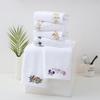 Pidada Hand Towels Set of 2 Embroidered Floral Pattern 100% Cotton Absorbent Soft Decorative Towel for Bathroom (White Pattern 1) view 4