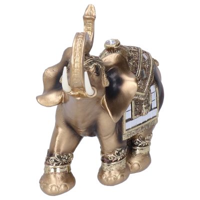 Sunicon Elephant Statue,Resin Elephant Statue Wealth Lucky Feng Shui Figurine Resin Crafts Ornament for Home Office Desktop Decoration (Top Gold Large Size 16.5 * 8 * 16cm)
