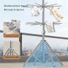 CTXDLK Clothes Airer Foldable, Free-Standing Laundry Drying Rack, Space Saving Tripod Clothes Airer, Stainless Steel Heavy Duty Garment Rack,for Clothing, Long Garment view 2