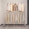 DDBATYYEH Clothes Rail Garment Rack Heavy Duty Clothes Garment Rack, Freestanding Double Rod Clothing Hanger Stand with Storage Display Shelf for Hanging Clothes Store(White,150x240cm) view 1