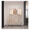 DDBATYYEH Clothes Rail Garment Rack Heavy Duty Clothes Garment Rack, Freestanding Double Rod Clothing Hanger Stand with Storage Display Shelf for Hanging Clothes Store(White,150x240cm) view 2