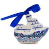 Polmedia Polish Pottery Boat Ornament UNIKAT - Currant Wreath Pattern Handmade in Boleslawiec Poland + Certificate of Authenticity view 2