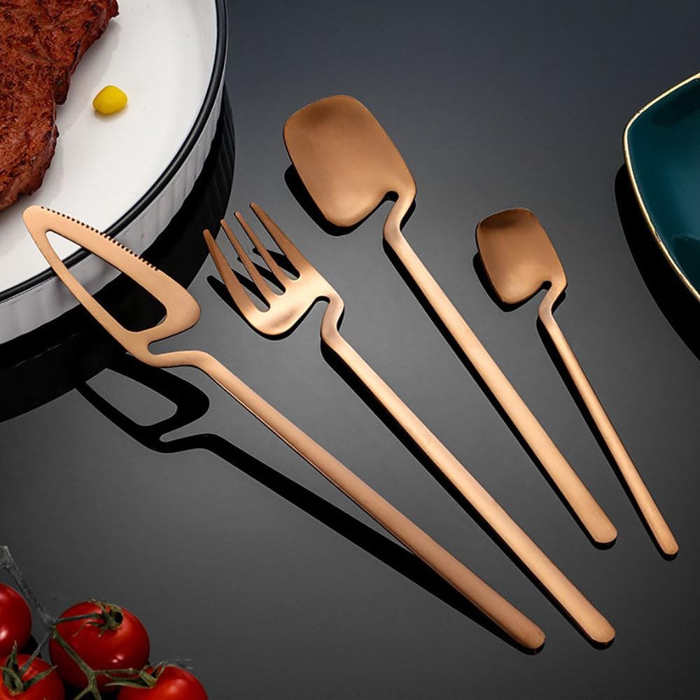 Silverware Flatware Set 72-piece Cutlery Set for 18 Knifes Forks Spoons 18/8 (304) Stainless Steel Cutlery Dinner Knifes Set for Restaurant Hotel Family Gatherings Daily Matte Black Hangable