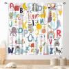 ABC Alphabet Classroom Curtains, Kids Cartoon Animal Educational Learning Cute Colorful Window Drapery Treatments for Baby Girls Boys Bedroom Living Room Shelves Nursery 2 Panels Set, 84"x63" Inch view 1