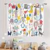 ABC Alphabet Classroom Curtains, Kids Cartoon Animal Educational Learning Cute Colorful Window Drapery Treatments for Baby Girls Boys Bedroom Living Room Shelves Nursery 2 Panels Set, 84"x63" Inch view 3