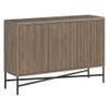 Henn&Hart 48" Fluted Sideboard Buffet Cabinet, Modern Ribbed Credenza with 3 Doors, Adjustable Shelves, and Cable Management Cut-Outs for Dining Room, Kitchen, Living Room or Entryway, Weathered Gray view 1