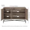 Henn&Hart 48" Fluted Sideboard Buffet Cabinet, Modern Ribbed Credenza with 3 Doors, Adjustable Shelves, and Cable Management Cut-Outs for Dining Room, Kitchen, Living Room or Entryway, Weathered Gray view 3