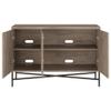Henn&Hart 48" Fluted Sideboard Buffet Cabinet, Modern Ribbed Credenza with 3 Doors, Adjustable Shelves, and Cable Management Cut-Outs for Dining Room, Kitchen, Living Room or Entryway, Weathered Gray view 4