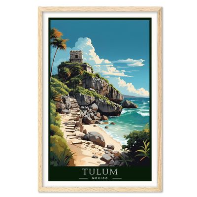 01September Vintage Travel Posters, Tulum Poster, Mexico Wall Art, Travel Wall Art, Travel Print, World Travel Poster, Landscape Wall Art, Travel Gift, Home Decor (UNFRAMED)