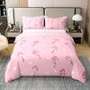 100% Cotton Christmas Candy Duvet Cover,White Bowknots Ribbon Bow-tie Starry Princess Bedding Set for Kids Adults,Winter Snowflake Xmas Gifts Pink Comforter Cover(No Filler),King Size view 1