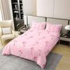 100% Cotton Christmas Candy Duvet Cover,White Bowknots Ribbon Bow-tie Starry Princess Bedding Set for Kids Adults,Winter Snowflake Xmas Gifts Pink Comforter Cover(No Filler),King Size view 2