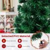 Goplus 6ft Pre-Lit Fiber Optic Christmas Tree, Artificial Lighted Xmas Tree with 36 Warm-White Shape-Adjustable Star String Lights, Top Star, 230 Branch Tips, Metal Stand, Office Home Decoration view 4