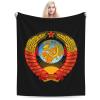 Coat of arms of The Soviet Union Throw Blanket for Couch 40"x30" Cozy Soft Sofa Chair Bed Throw Blankets Flannel Blanket view 1