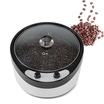 CHANGLKJ Electric Coffee Beans Roaster, 800 G Coffee Roasting Machine with Lid, 0-240  Temperature Adjustable, 45 Inclined Surface Design and Non-Stick Inner, for Peanuts, Sesame Seeds, Beans
