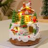 CHANGLKJ Christmas Lighting Snow Village, Christmas Collectible Buildings with Spinning Train and Christmas Music, Environmental and Durable Resin Material, for Decor, Collection view 1