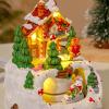 CHANGLKJ Christmas Lighting Snow Village, Christmas Collectible Buildings with Spinning Train and Christmas Music, Environmental and Durable Resin Material, for Decor, Collection view 3