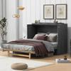 Tdewlye Full Murphy Bed Kit with USB Port and A Large Drawer, Wood Murphy Bed Cabinet Murphy Bed in A Cabinet Murphy Wall Bed Units Full Size (Gray, Full) view 2