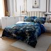 Manfei Cartoon Castle Quilt Set for Kids Teens,Dreamy Starry Sky Bedspread,Fairy Tale Theme Bed Cover Navy Blue Bedding Set Decorative Quilted Coverlet Set,King Size view 2
