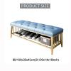 Entryway Shoe Bench with Pu Leather Seat,Premium Shoe Rack Bench Shoe Organizer Golden Shoe Shelf,Modern Entryway Bench Shoe e Bench-Blue 80x35x45cm(31x14x18inch) view 4