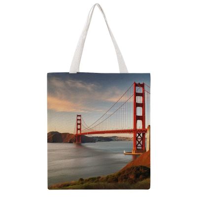 NQLYUT Tote Bag Laptop Handbag Golden Gate Bridge Grocery Bag Canvas Shoulder Bag Crossbody Bag for Travel