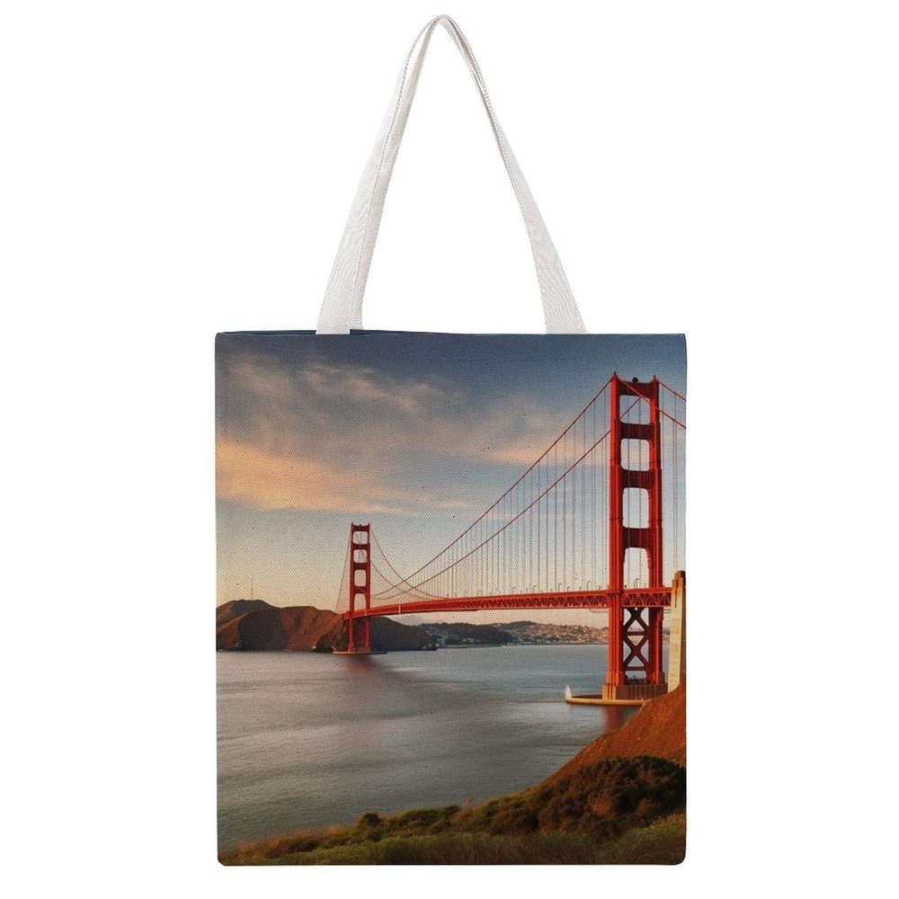 NQLYUT Tote Bag Laptop Handbag Golden Gate Bridge Grocery Bag Canvas Shoulder Bag Crossbody Bag for Travel