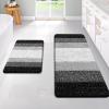 OLANLY Bathroom Rug Set 2 Piece, Soft Absorbent Microfiber Bath Rug Set, Non-Slip, Machine Wash Dry, Plush Shaggy Bath Mats for Bathroom (47"x20"+24"x16", Black) view 1
