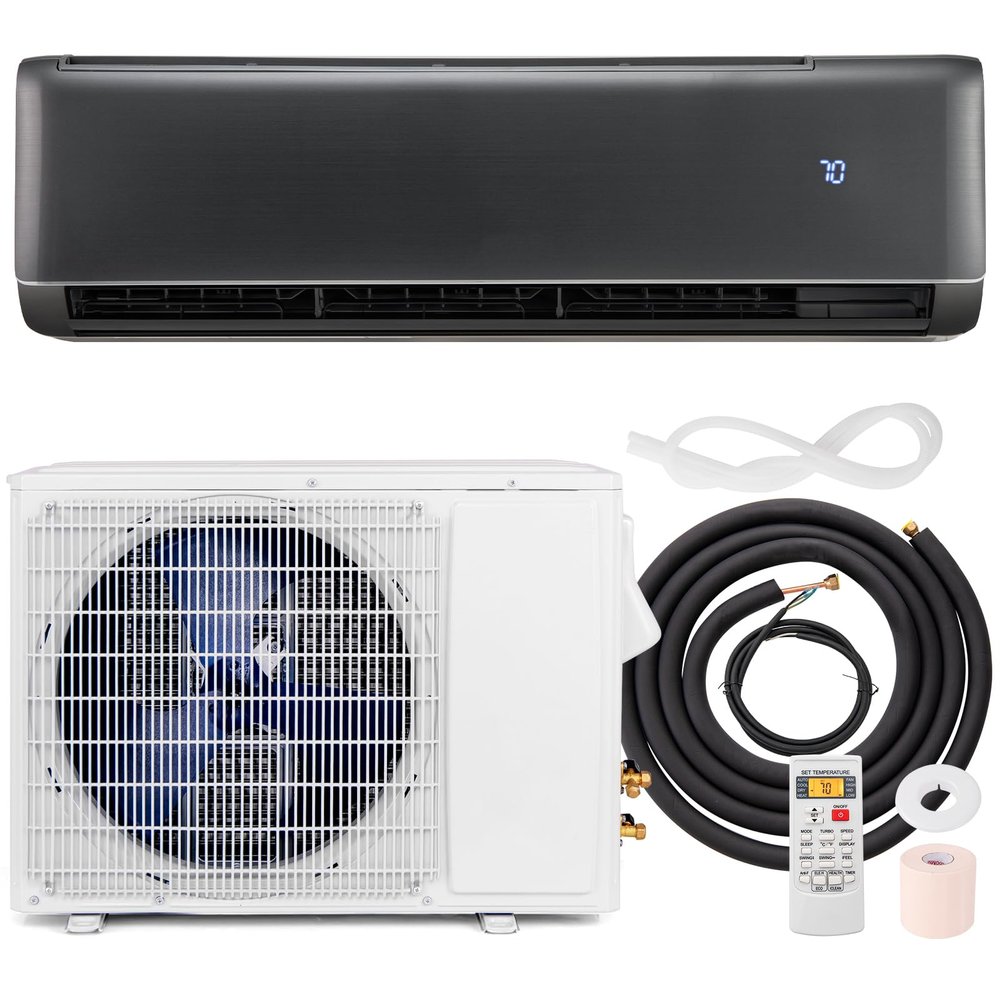 RELAX4LIFE Mini Split Air Conditioner - 24000 BTU 21 SEER2 208-230V Inverter AC Heating & Cooling System w/Heat Pump, Remote, Work with Alexa, Cool up to 1500 Sq.Ft, Pre-Charged Ductless Split AC Unit