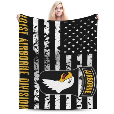 101st Airborne Division (Distressed Flag) Throw Blanket for Couch 50"x40" Cozy Soft Sofa Chair Bed Throw Blankets Flannel Blanket