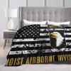 101st Airborne Division (Distressed Flag) Throw Blanket for Couch 50"x40" Cozy Soft Sofa Chair Bed Throw Blankets Flannel Blanket view 3