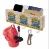 Retro Blue White Truck Key Holder Wall Mount,White Hanging Mail Organizer with 5 Key Hooks Wall Decorative,Sunflower Floral Rustic Leaves Adhesive Key Rack with Shelf for Hallway Kitchen Entryway view 1