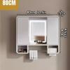 AYHARYLH Mirrored Medicine Cabinets for Bathroom with LED Lights,Vanity Mirror Bathroom Storage Medicine Cabinet with Lights,Defog & Dimmable Bathroom Mirror with Storage, Recessed Medicine Cabinets view 2