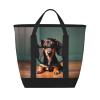 YQxwJL Cute Dachshund Duggee Print Large Cooler Bag Tote Bag,Reusable Grocery Bag,Lunch Box Bag, For Picnic Beach Camping view 1