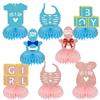 8 Pcs Boy or Girl Honeycomb Centerpieces - Gender Reveal Table Decorations - Gender Reveal Centerpieces for Table view 1