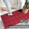 Custom Size Solid Plain Rubber Backed Non-Slip Hallway Stair Runner Rug Carpet, Heavy Duty Durable Large Front Door Mats Indoor Entrance Mat, 6FTX76FT, Red view 2
