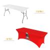 BENUSIO Customized Tablecloth Design Your Picture Text Name Logo Image Personalized Table Cloth Cover Lightweight and Elastic, Red, 6FT view 2