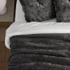 EVERGRACE Velvet Quilt Set Queen Size, Luxurious Soft Quilted Bedding Sets, Lightweight Velvet Comforter for All Season, Striped Channel Bedspread Coverlet with 2 Shams, Washed Black view 4