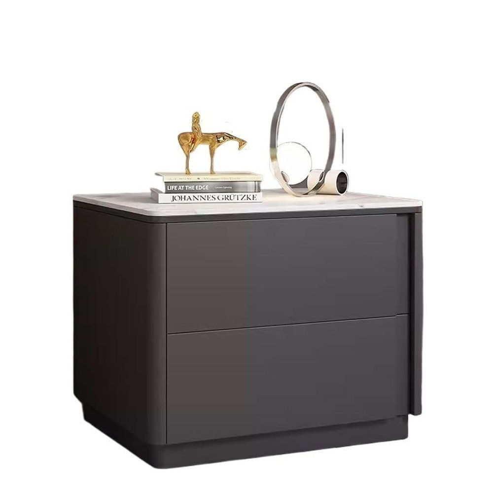RUHONG Nightstand Slate Simple Storage Cabinet Floor-Standing Living Room Bedroom Bedside Table Multi-Functional Bedside Cabinet Storage Cabinet Decorative Night Stand(C,45 * 40 * 48cm)