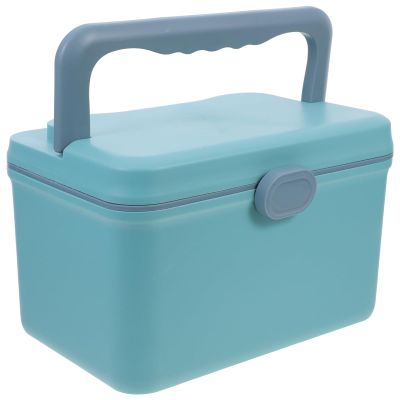 NOLITOY Large Capacity Medicine Organizer Box PP Blue, with Handle