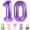 10 Balloons Number, 10th Birthday Decorations for Girl Boys, Purple Birthdays Balloons 40 In for Engagement, Wedding, Celebration Party, Graduations, Photo Shoot view 1
