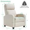Recliner Chair for Living Room, Fabric Sleeper Chairs for Adults, Adjustable Comfortable Chair Single Sofa Chair Reading Chair for Bedroom with Footrest (Leather, Beige) view 2