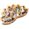 Cokritsm Wooden Crystal Tray for Stones,Crystal Storage Holder Tray Lotus Shape Crystal Organizer Bowl for Crystals Stones Decorative Display Trays Aroma Oil Tray Organizer Display Your Crystals view 1
